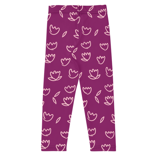 Purple Flowers Kids Leggings