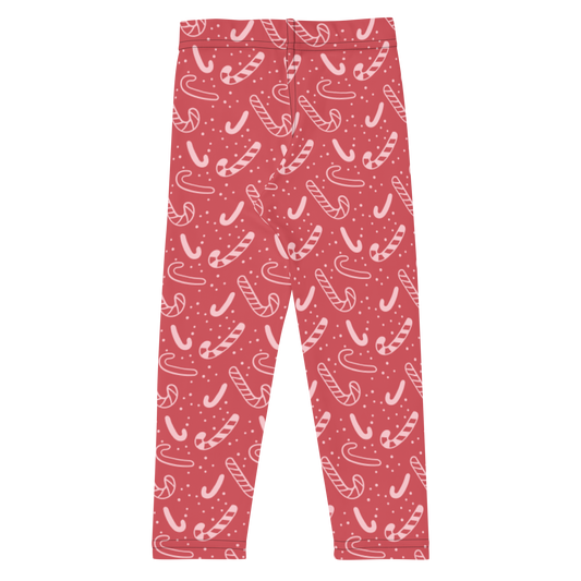 Red & White Candy Canes Kids Leggings